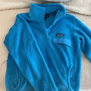 Patagonia Blue Cowl Neck Sweater
